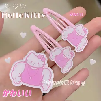 Kawaii Sanrioed Hello Kitty Mišice Kt Ostra Srčkan Girly Srce Sladko Dekle Šiška Posnetek Pribor za Lase Igrače za Dekleta  10