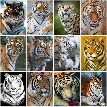 Diy Tiger 5D Diamond Slikarstvo Celoten Kvadratni Vaja Živali Diamond Vezenje Navzkrižno Šiv Kompleti Nosorogovo Wall Art Doma Dekor Darilo  10